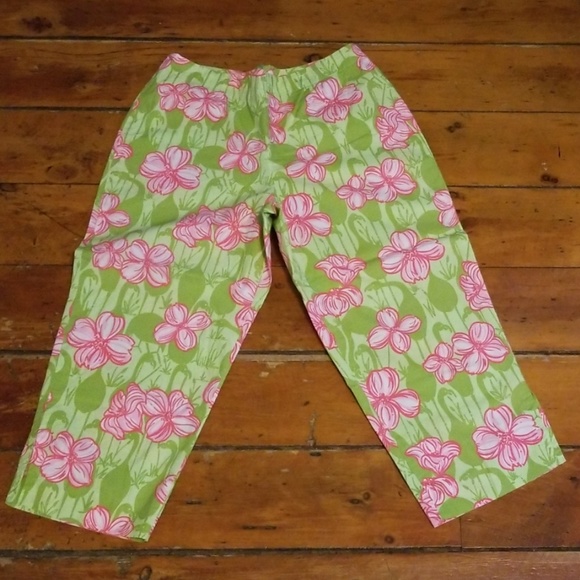 Pantalon capri lion crop top fille vintage Lily Pulitzer taille 14 neuf